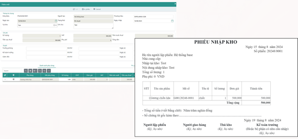 Tạo và in phiếu xuất, nhập, tồn kho