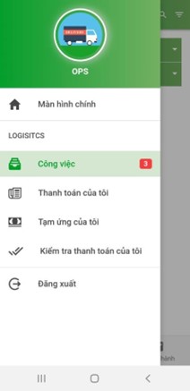 Màn hình gồm các chức năng của OPS
