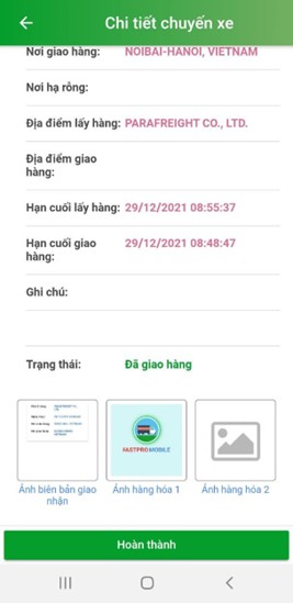Giao diện chụp ảnh biên bản và trạng thái