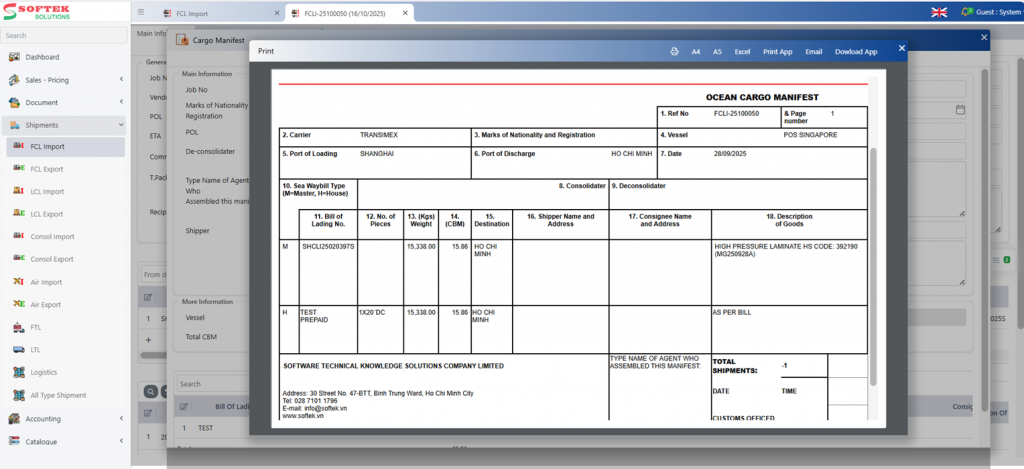 Màn hình in ấn mẫu biểu