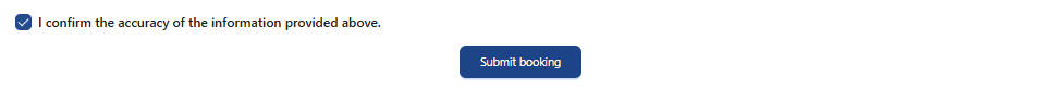 Màn hình chứa nút xác nhận thông tin và gửi booking đến forwarder