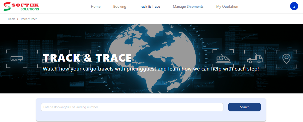 Giao diện tính năng tra cứu lô hàng track and trace